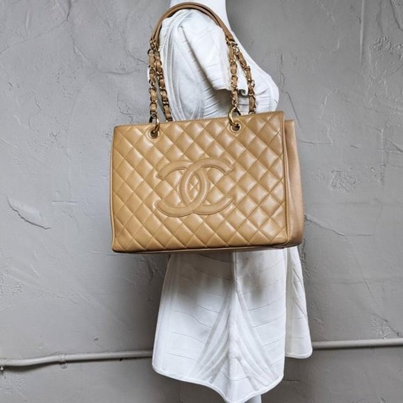 SOLD Chanel Beige Tan Grand Shopping Tote GST - Picture 8 of 8